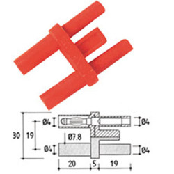 Shunt banane isolée IEC1010 - rouge  - 1