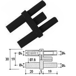 Shunt banane isolée IEC1010 - noir  - 1