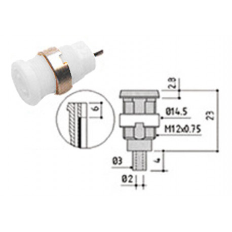 Douille de sécurité isolée 4 mm - blanc  - 1
