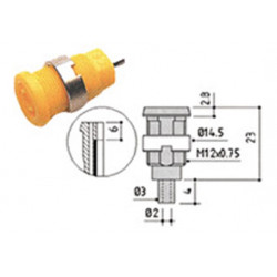 Douille de sécurité isolée 4 mm - jaune  - 1