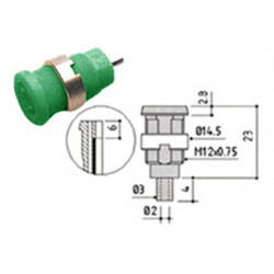 Douille de sécurité isolée 4 mm - vert  - 1