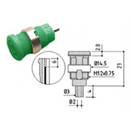 Douille de sécurité isolée 4 mm - vert  - 1
