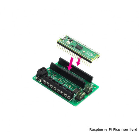 Exemple d'utilisation d'un module Raspberry Pi Pico sur la Platine robotique KITRONIK 5329