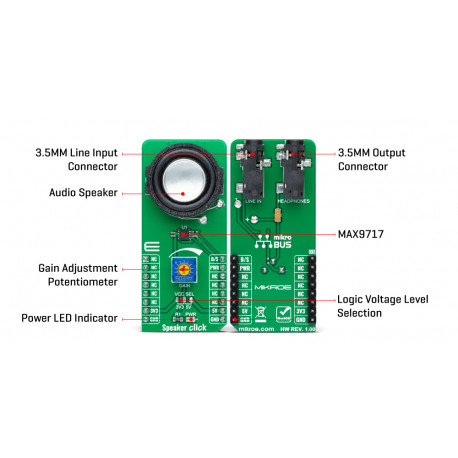 Vue détaillée du module Speaker click MIKROE-4662