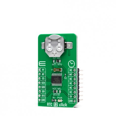Vue de côté du module Horloge temps réel RTC12 click - MIKROE-4697