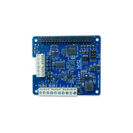 Vue de dessus de platine DIgilent® mesure de tension DAQ HAT MCC128 pour Raspberry PI