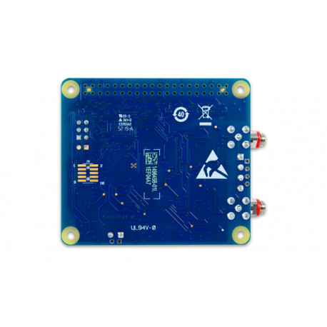 Vue de dessous de platine Digilent® DAQ HAT MCC172 mesure IEPE pour Raspberry PI