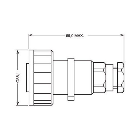 Connecteur mâle étanche - 3 contacts  - 2