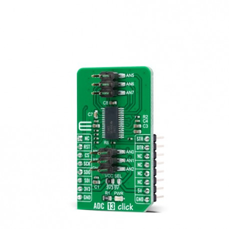 Vue de côté  du convertisseur ADC 13 click - MIKROE-4743