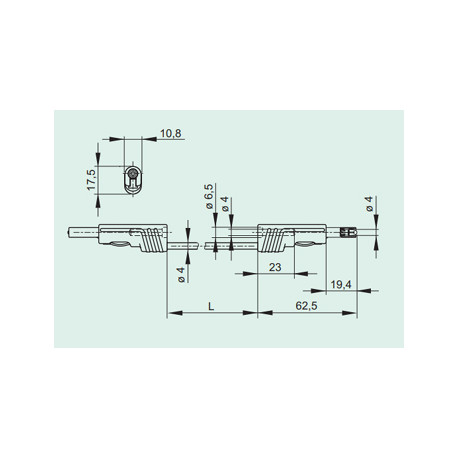 Cordon banane de sécurité mâle-mâle (100 cm)  - 2