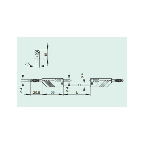 Cordon banane mâle-mâle noir (100 cm)  - 2