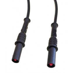 Cordon IEC noir banane mâle vers mâle (25 cm)