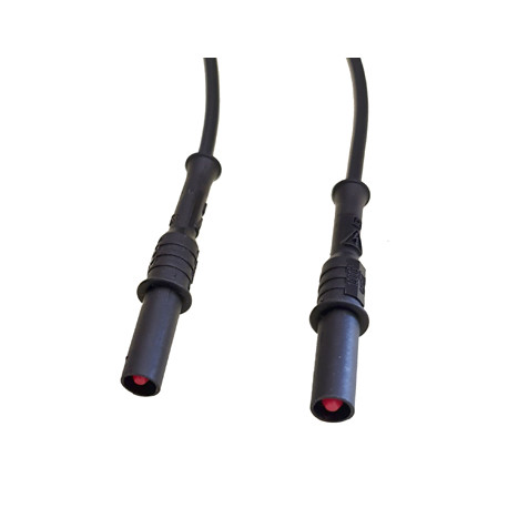 Cordon IEC noir banane mâle vers mâle (25 cm)