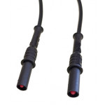 Cordon IEC noir banane mâle vers mâle (25 cm)