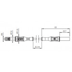 Cordon IEC rouge banane mâle vers mâle (200 cm)  - 2