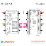 Brochage de la platine d'extension Audio Pimoroni PIM544 pour Raspberry Pi Pico
