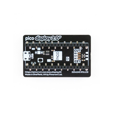 Vu de dessous de l'afficheur LCD IPS 2" Pimoroni PIM580 pour Raspberry Pi Pico