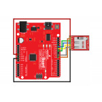 Exemple de raccordement du module Level Shifting microSD  DEV-13743 sur une carte compatible Arduino®