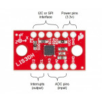 Ports d'interface de l'accéléromètre 3 axes LIS3DH SEN-13963