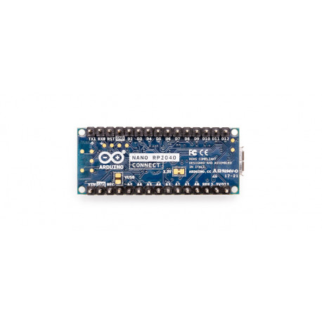 Vue de dessous de la carte Arduino Nano RP2040 Connect ABX000053