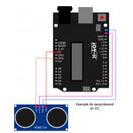 Exemple de raccordement en I2C du télémètre ultrasons HC-SR04P sur un Arduino® ou compatible