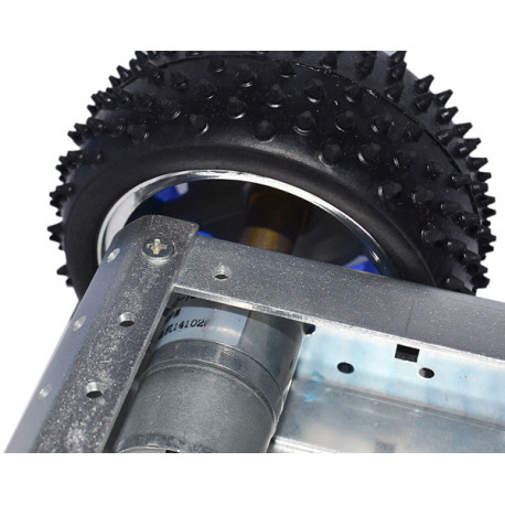 Motoréducteur Ø25mm avec pignons métal de la base robotique en aluminium ROB4 à 4 roues motrices