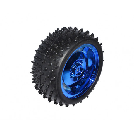 Pneu cranté Ø 80 mm de la base robotique en aluminium ROB4 à 4 roues motrices