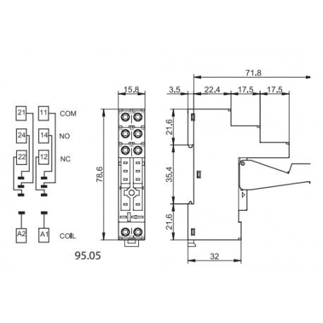 Support de relais finder 95.05