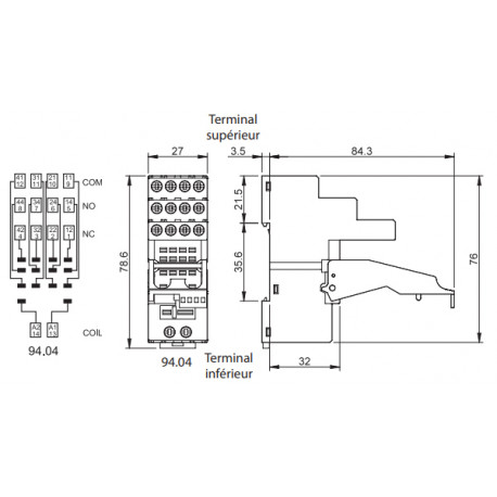 Support de relais finder 94.04