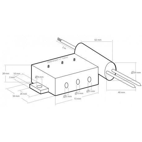 Dimensions du module capteur d'humidité de sol Kemo® M173