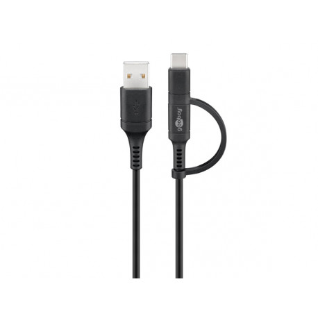 Cordon USB A vers micro USB et USB C (1m)