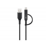 Cordon USB A vers micro USB et USB C (1m)