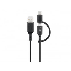 Cordon USB A vers micro USB et USB C (1m)