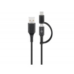 Cordon USB A vers micro USB et USB C (1m)