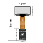 Dimensions de l'afficheur OLED 1.51" transparent et avec son module de conversion