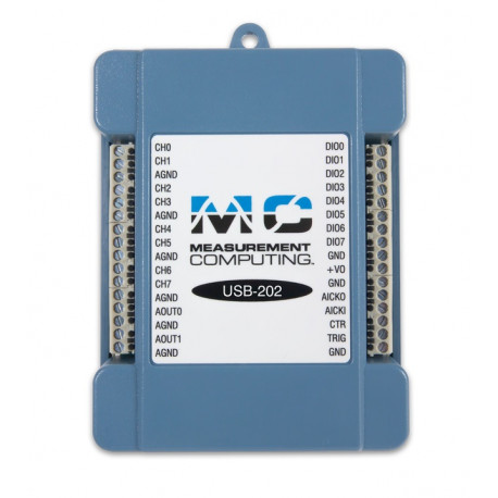 Vue de dessus du boitier d'acquisition USB MCC USB-200