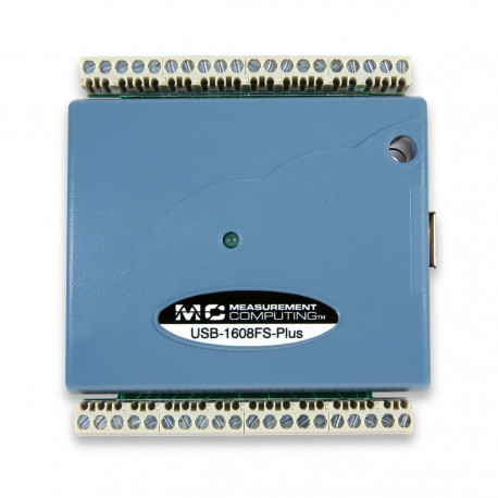 Vue de dessus du boitier d'acquisition MCC USB-1608FS-Plus