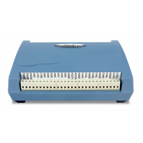 Vue d'un côté du boitier d'acquisition haute vitesse - haute précision MCC USB-1808X