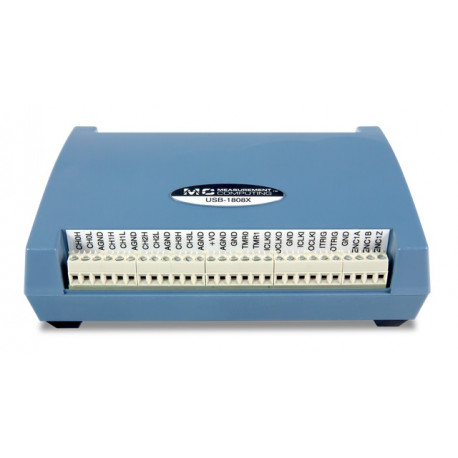 Vue de l'autre côté du boitier d'acquisition haute vitesse - haute précision MCC USB-1808X