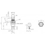 Bouton-poussoir OFF - (ON) rouge  - 2