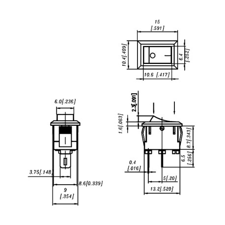 Mini interrupteur à bascule ON-OFF  - 2