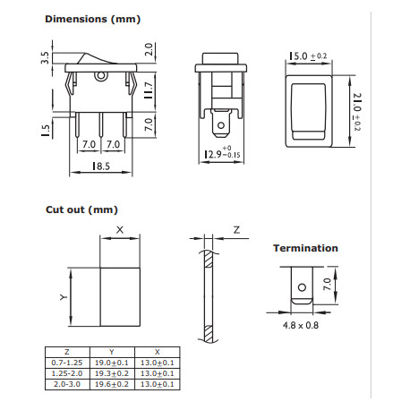 Petit interrupteur à bascule ON-OFF  - 2