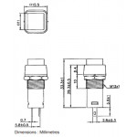 Bouton-poussoir OFF - (ON) rouge  - 2