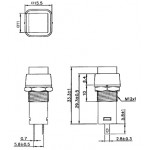 Bouton-poussoir OFF - ON noir  - 2