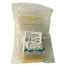 Assortiment de 500 résistances 1/4W  - 1