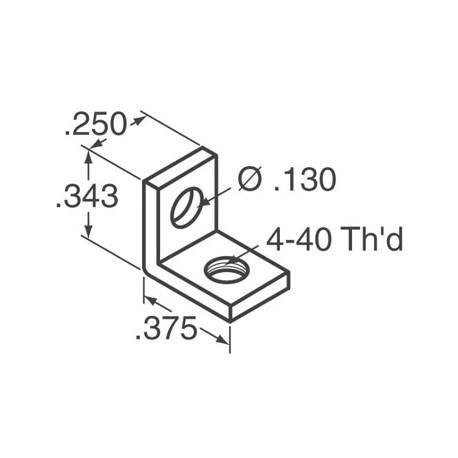 Dimensions de l'équerre d'angle 4-40