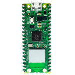Vue de dessus de la carte Raspberry Pi Pico W (avec connecteurs soudés)