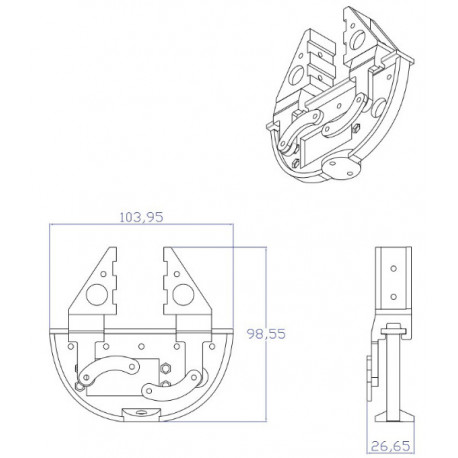 Dimensions de la pince Robot Gripper DFRobot FIT0300