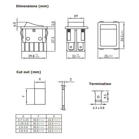 Interrupteur à bascule (ON)-OFF-(ON)  - 2