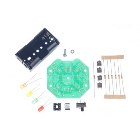 Détail des composants contenu dans le kit jeu de rapidité 4 joueurs Kitronik 2103